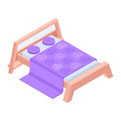 Pack of Modern Bedrooms Isometric Icons  

