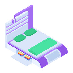 Pack of Modern Bedrooms Isometric Icons  

