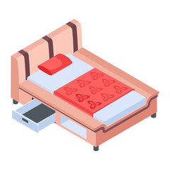 Pack of Modern Bedrooms Isometric Icons  

