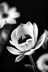 white tulip on black background