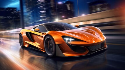 Naklejka premium 疾走するスポーツカー,Generative AI AI画像