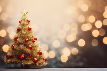 Fototapeta na wymiar Brightly Christmas tree close up
