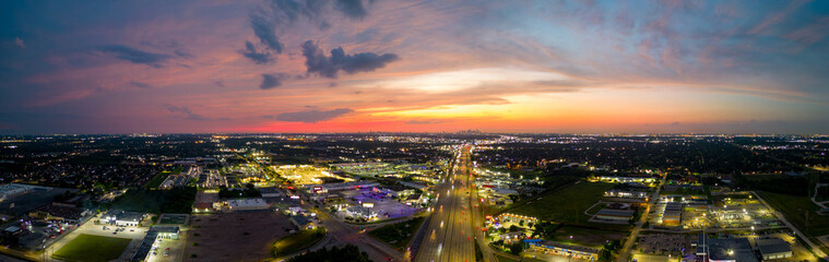 Fototapeta na wymiar Aerial panorama Houston Texas from very far