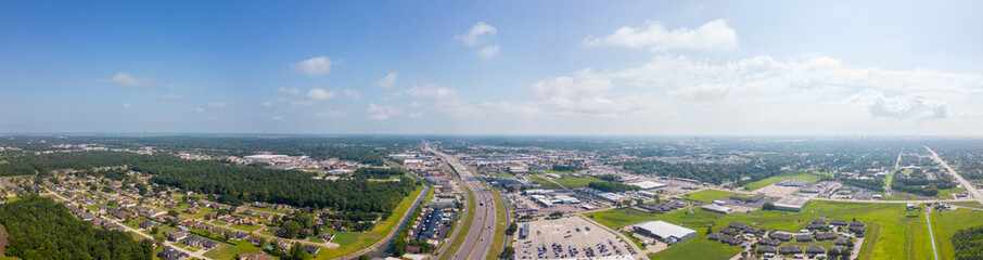 Fototapeta na wymiar Aerial panorama Beaumont Texas USA