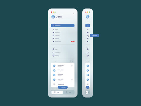 EPS Navigation Bar Template For Dasshboard And Website Use Full Editable And Vector (Light Mode)