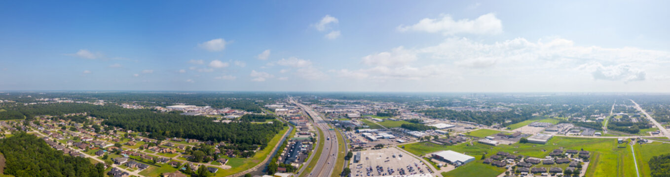 Aerial panorama Beaumont Texas USA