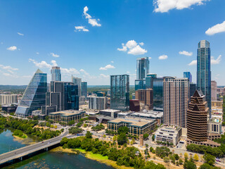 Aerial skyline Austin Texas USA
