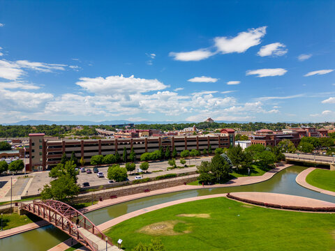 Aerial Drone Photo Of The Pueblo Colorado Riverwalk