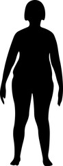 Fat Woman Body Silhouette Illustration Vector