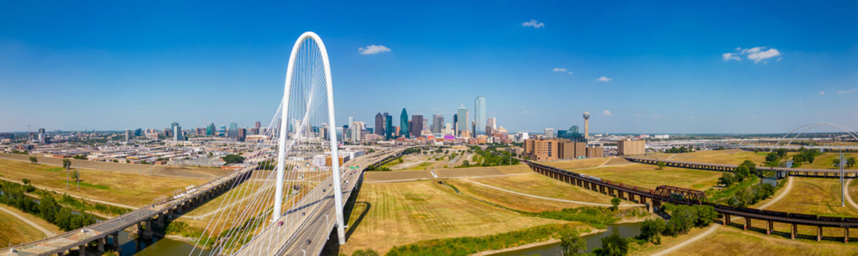 Aerial photo Margaret Hunt Hill Bridge Dallas Texas