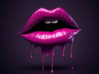 Beautiful lips with makeup - obrazy, fototapety, plakaty