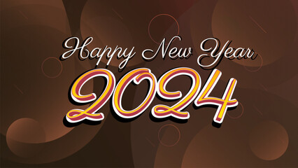 new year 2024 banner design with modern geometric abstract in background in confetti style. happy new year greeting card cover for 2024 calligraphy typography celebration. Backdrop roll up
poster.2024