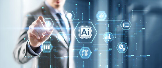 AI Artificial Intelligence concept. Technology learning