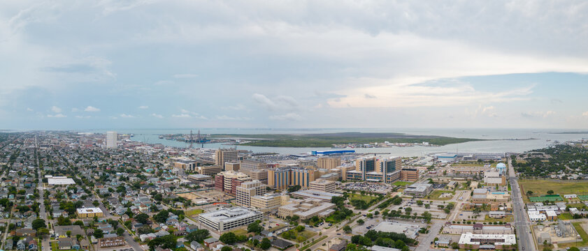 Aerial photo UTMB Health Hospital Galveston Texas