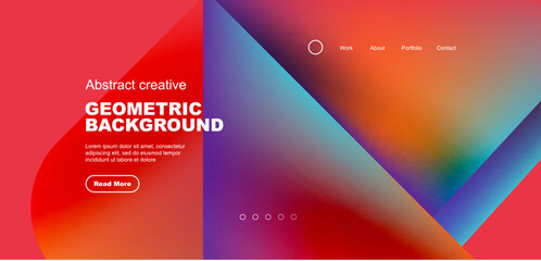 Liquid shapes with flowing gradient colors. Geometric circle round triangles. Vector illustration for wallpaper, banner, background, leaflet, catalog, cover, flyer