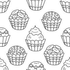 Brigadeiro candy doodle seamless pattern