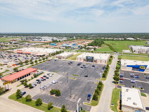 Aerial drone photo Westgate Marketplace Oklahoma City Dicks Sporting goods