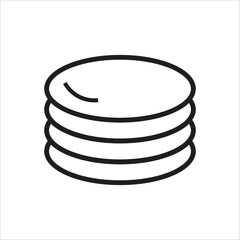 plate vector icon line template