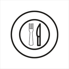 plate vector icon line template
