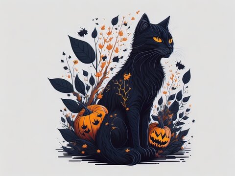 Awesome cute halloween cat