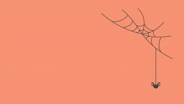 A spider climbing on spider web  Happy Halloween to celebrate Halloween celebrities' holiday greetings. Vector illustration cartoon animation.