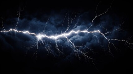 Extreme lightning bolt, isolated against on black background