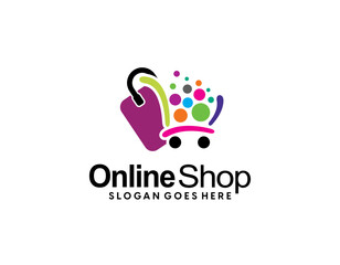 Shopping bag icon for online shop business logo