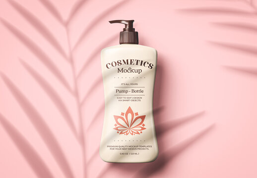 Realistic Premium Cosmetic Bottle Pump Mockup