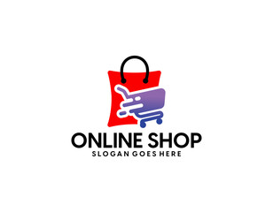 Online Shop Logo. Happy Shop Logo design vector