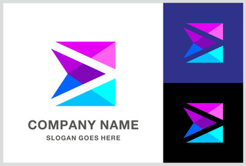 Monogram Letter E Geometric Square Triangle Business Company Stock Vector Logo Design Template