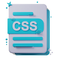 3D illustration of CSS file format. file format 3D concept. 3d rendering