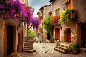 Fototapeta na wymiar Art beautiful old town of Provence, Generative AI