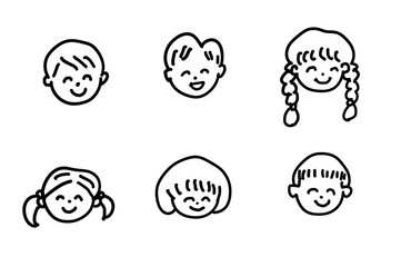 男の子と女の子の可愛いイラストセット