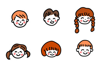 男の子と女の子の可愛いイラストセット