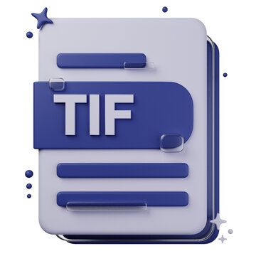 3D illustration of TIF file format. file format 3D concept. 3d rendering