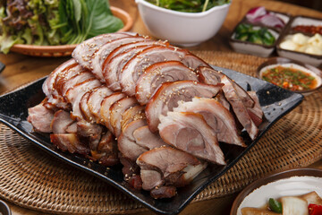 korean style beef pork bbq meat 
