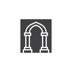 Mosque arch vector icon