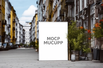 A modern blank billboard stands tall against the city skyline, ready to display your advertisement to a broad audience. Use this blank mockup to showcase your creative message. AI Generative.