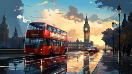 Fototapete Londoner roter Bus Streets of London