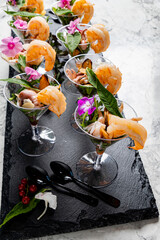tasty appetizers on the Christmas table