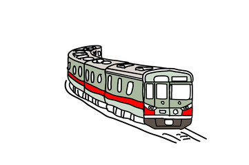 走る電車のイラスト