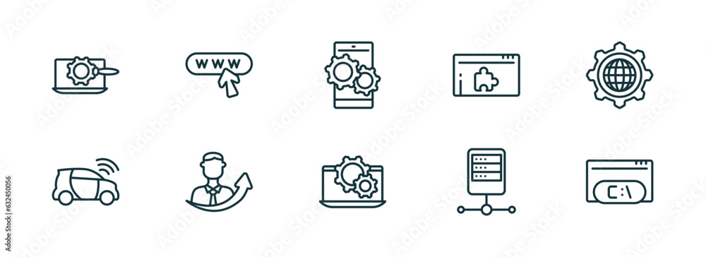 Aufkleber set of 10 linear icons from programming concept. outline icons such as seo tools, web domain, operat