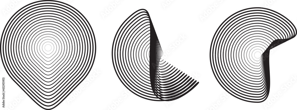 Poster lines in circle form . spiral vector illustration .technology round. wave logo . design element . ab