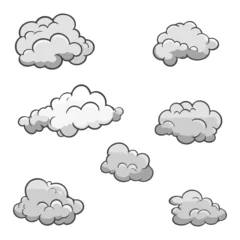 Meubelstickers Set of clouds. Fog after explosion set. Vector illustration collection of smoke. © OlgaKlyushina
