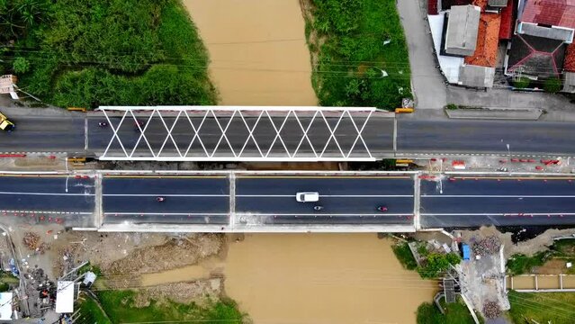 Wonokerto Bridge, Demak Regency, Central Java, Indonesia, which facilitates the transportation of goods and services for the north coast region