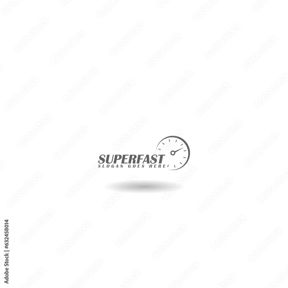 Poster super fast speedometer design template icon with shadow