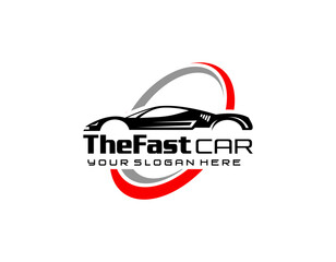 Sports car logo icon set. Motor vehicle dealership emblems. Auto silhouette garage symbols. Vector illustration.