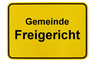 Illustration eines Ortsschildes der Gemeinde Freigericht in Hessen
