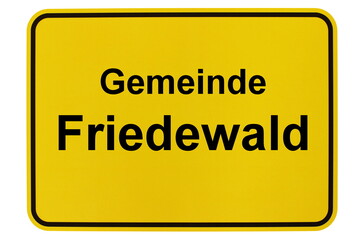 Illustration eines Ortsschildes der Gemeinde Friedewald in Hessen