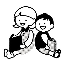 本を読む仲良し兄弟